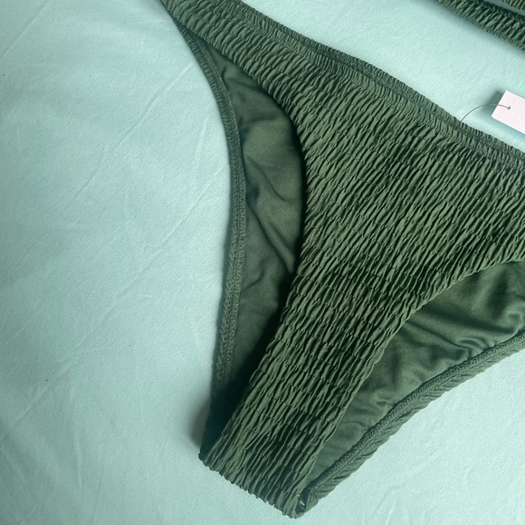 NWT Topshop Shirred Ring Bikini Set, Green - Picture 9 of 14